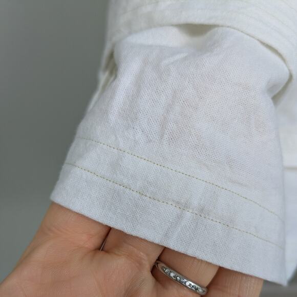 Old Navy Knee Midi Dress M Blue White Stripe Flare Beach Preppy Picnic Natutical - Picture 9 of 14